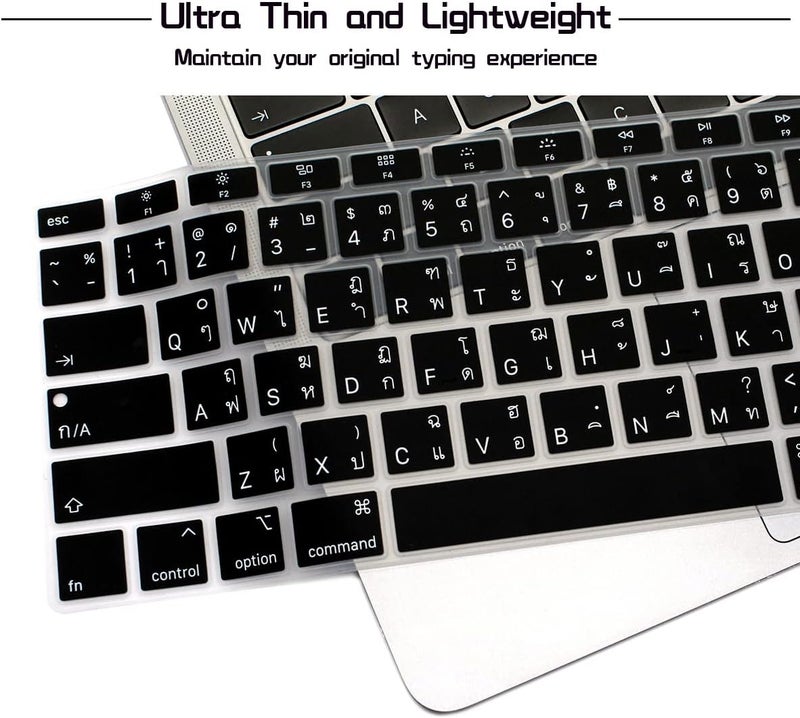 HRH Thai Language Silicone Keyboard Cover Skin for MacBook Newest Air 13 Inch 2018 Release A1932 with Retina Display and Touch ID,USA Layout - Image 4