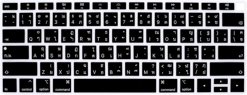 HRH Thai Language Silicone Keyboard Cover Skin for MacBook Newest Air 13 Inch 2018 Release A1932 with Retina Display and Touch ID,USA Layout - Image 1