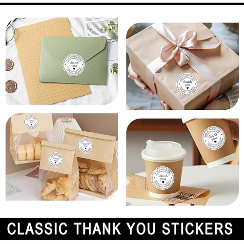 Well Tile 1.5" Round Thank You Stickers - Printed Thank You for Supporting Our Small Business Stickers with Hearts - 500 Thank You Labels Per Roll - Image 5