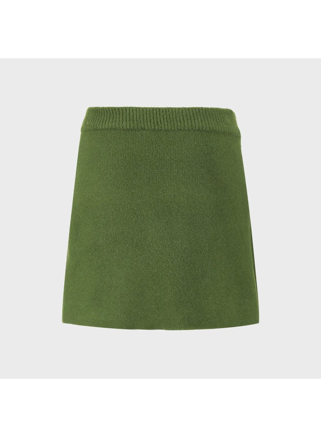 Zara comfortable Minimalist Solid Color Stretchy Knit A-line Skirt - Image 3