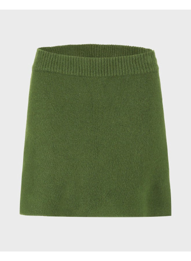 Zara comfortable Minimalist Solid Color Stretchy Knit A-line Skirt - Image 1