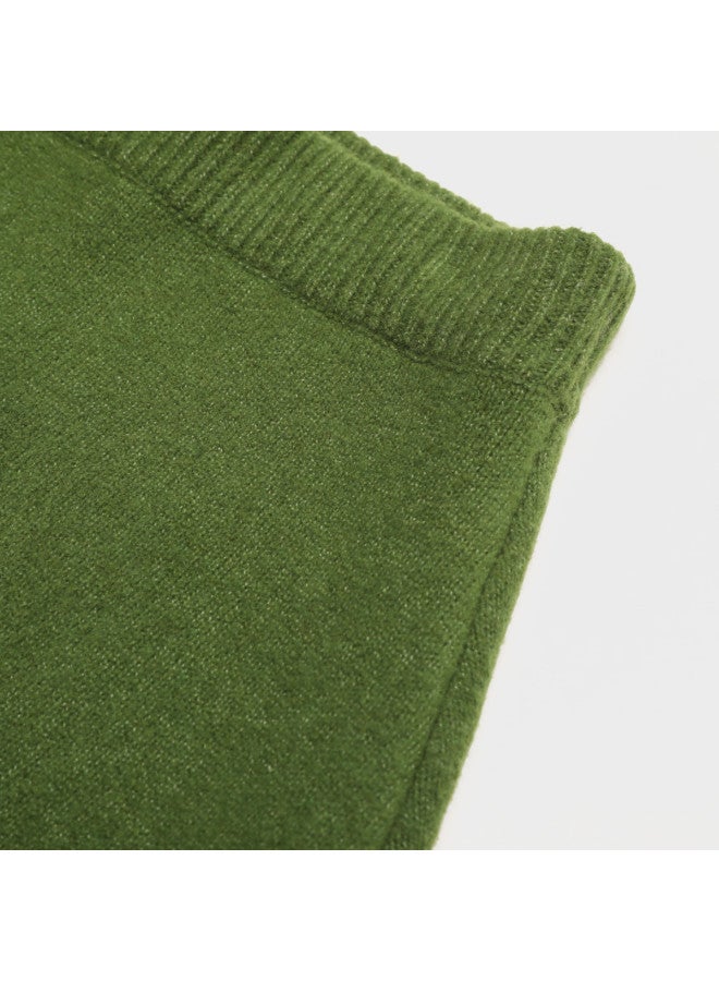 Zara comfortable Minimalist Solid Color Stretchy Knit A-line Skirt - Image 5