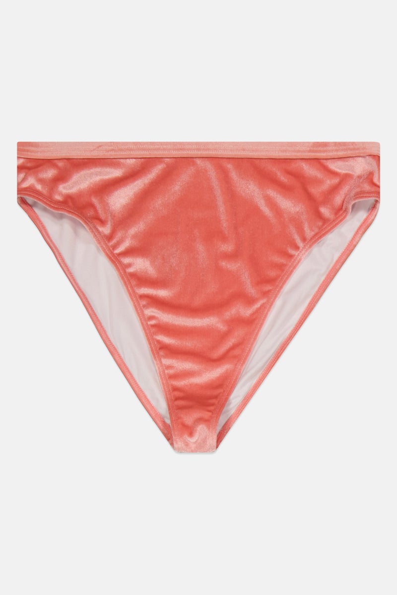 Miss Selfridge Women Velvet Bikini Bottom, Pink - Image 1