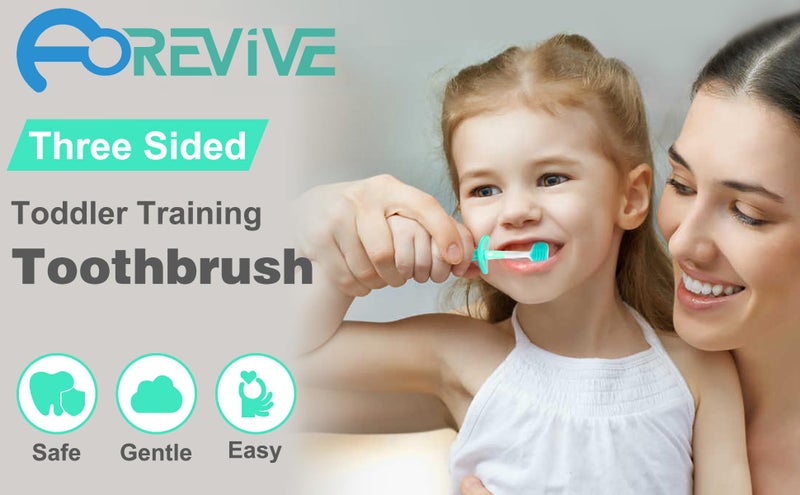 FOREVIVE Baby Toothbrush,Kids Soft Toothbrush,Soft Bristle Toddler Toothbrushes,3 Side Tooth Brushes,Cute and Efficient Design for Babies and Toddlers to Love Brushing Their Teeth - Image 2