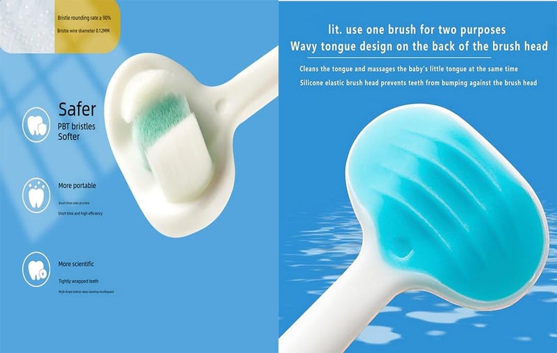 FOREVIVE Baby Toothbrush,Kids Soft Toothbrush,Soft Bristle Toddler Toothbrushes,3 Side Tooth Brushes,Cute and Efficient Design for Babies and Toddlers to Love Brushing Their Teeth - Image 3