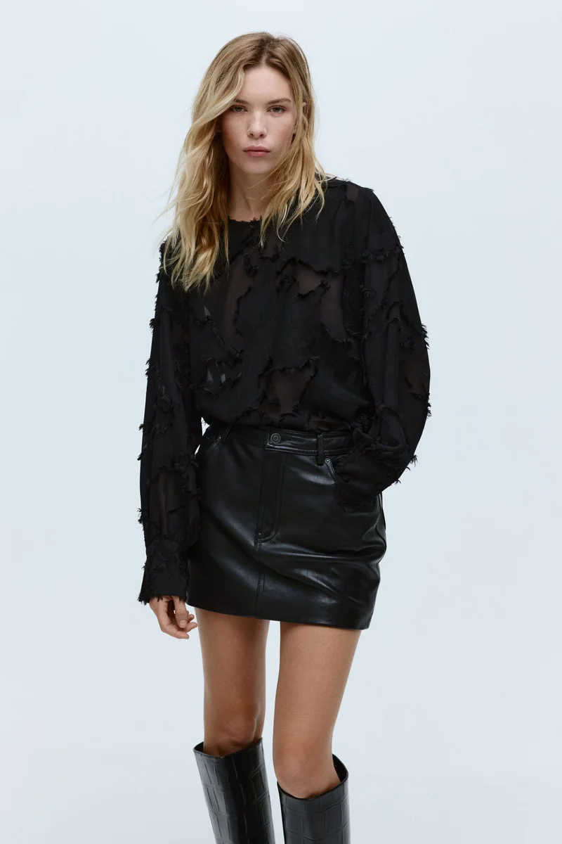 H&M Jacquard-weave blouse