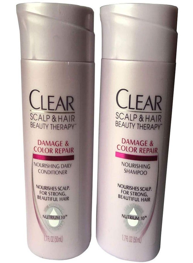 CLEAR Travel Size Shampoo + Conditioner (1.7oz each) Scalp & Hair Damage & Color Repair Kit - Image 1
