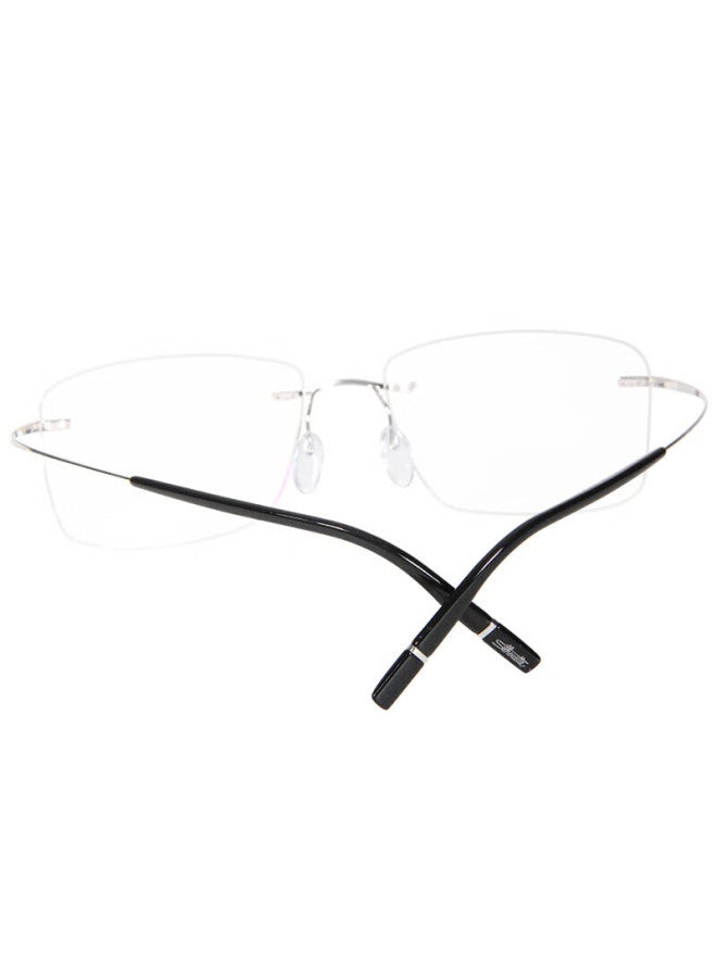 Silhouette إطار نظارات بصري سيلويت إطار فضي موحد أطراف فضية 5539 8181 54 مم - Image 3
