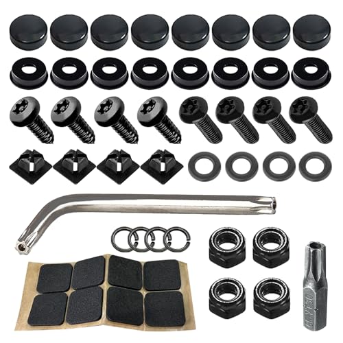WINUERK Anti Theft License Plate Screws Tamper Resistant Licence Plate Kit 14M6 Security Screws Rust Proof Stainless Steel Bolts Fasteners Kit for Front Rear Frame Holder Mounting - Image 1