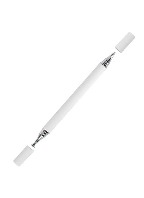 2 in 1 Universal Stylus Pen for Touch Screens Passive Stylus pen Compatible with iOS and Android devices iPad iPhone laptop Samsung phones and tablets for Drawing and Handwriting (White)