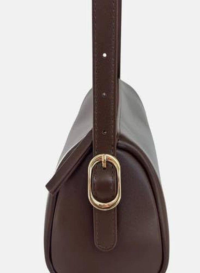 HaveGlam Women's Stylish Shoulder Sling Bag for Daily Use | Trendy PU Leather Handbag with Zip Closure | Compact & Lightweight Shoulder Purse-Brown - Image 2