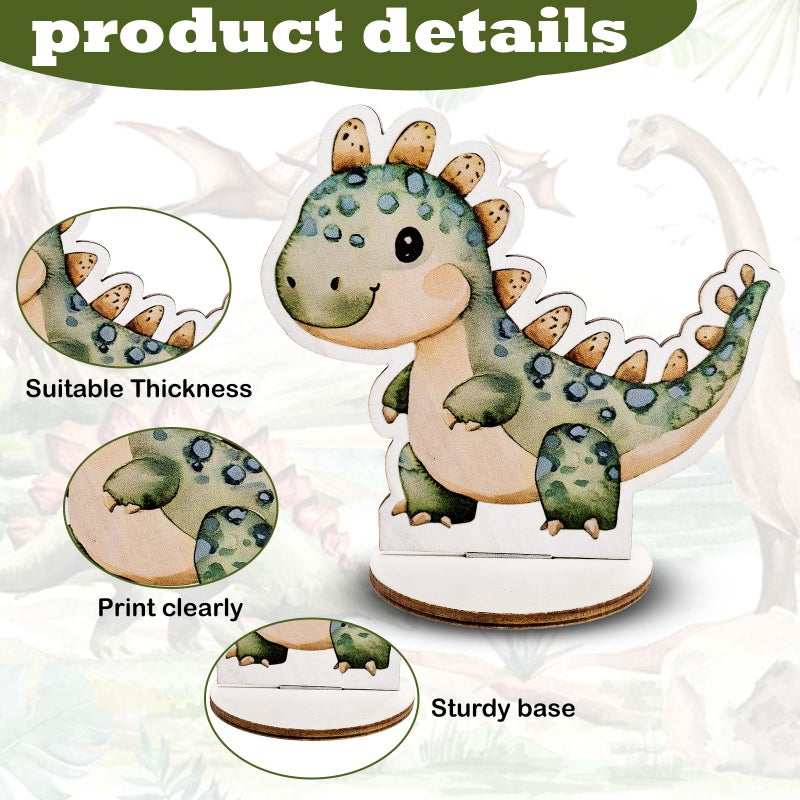PAMBO Dinosaur Birthday Party Table Decorations - 12-Piece Wooden Dino Centerpieces Kit | Cute Jurassic Theme Party Supplies | Roaring Fun Dinosaur Baby Shower Decor - Image 3
