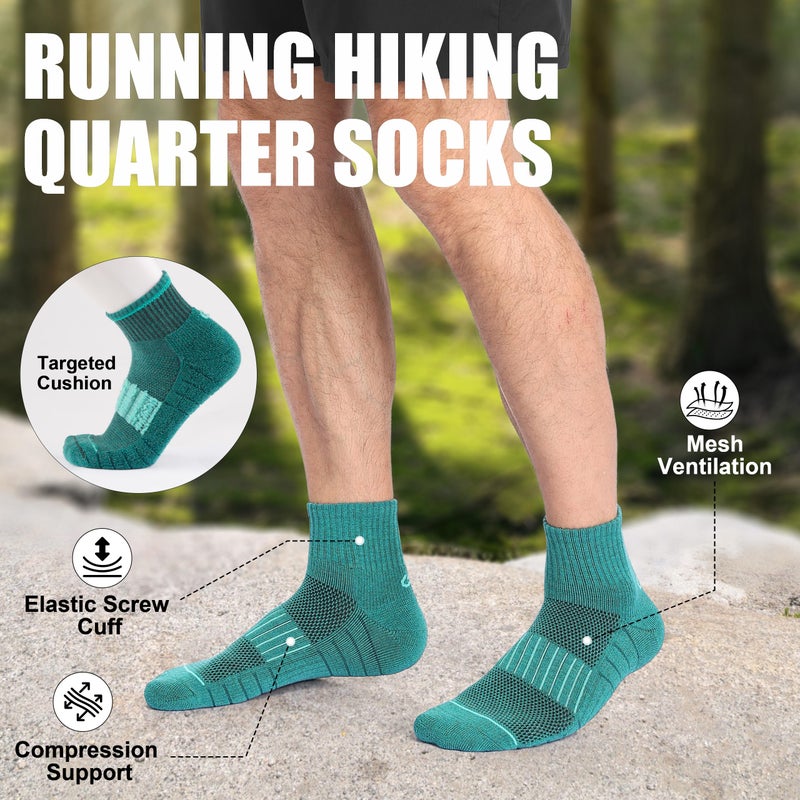 Lapulas Merino Wool Quarter Socks for Men Women, Hiking Running, Cushioned Compression Support, Thermal Thick, 5 Pairs - Image 3