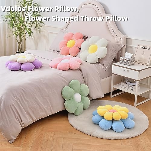 Vdoioe Flower Shaped Throw Pillow - Blue Flower Plush Throw Pillow for Floor Seating Cushions - Image 4
