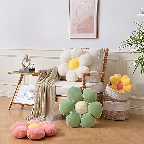 Vdoioe Flower Shaped Throw Pillow - Blue Flower Plush Throw Pillow for Floor Seating Cushions - Image 2