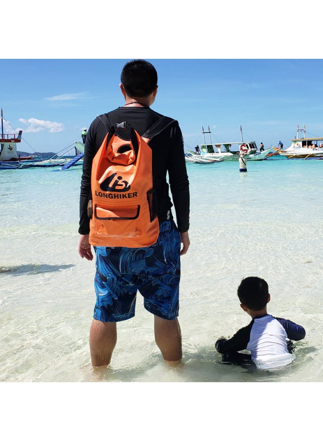 Generic Outdoor Waterproof Bag Upstream Drifting Swimming Backpack Men's Storage Bag Female Diving Snorkeling Seaside Backpack 20L-Color:Classic Version Orange 20L  - Image 3