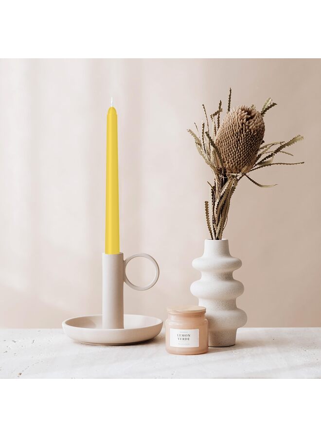 يُسلِّم 4 قطع من حوامل الشموع المخروطية، مصنوعة يدوياً، بطول 10 بوصات، بدون دخان، مناسبة للمنزل، وحفلات الزفاف، وأعياد الميلاد، وديكور المنزل (أصفر) - Image 2