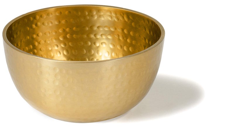 Red Co. Red Co 5 Luxurious Round Hammered Aluminum Decorative Bowl Gold Finish 