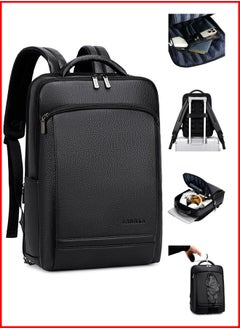 5601-1 Casual Stylish Leather 15.6-inch Laptop Durable Waterproof Professional Travel Work Office Comfortable Ergonomic Backpack Bag From RAHALA - Black - pzsku/Z7C50210208053A8AE569Z/45/_/1737463051/30345da9-bec6-4640-a5ed-fdb1eefecfd1