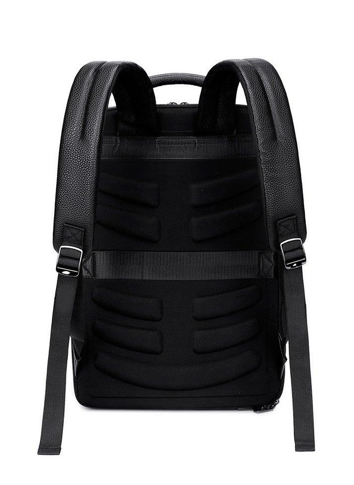 RAHALA - 5604-1 Casual Stylish Leather 15.6-inch Laptop Durable Waterproof Professional Travel Work Office Comfortable Ergonomic Backpack Bag From RAHALA - Black - Image 1