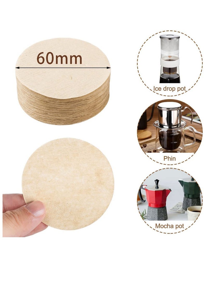KASTWAVE - 600 PCS Unbleached Coffee Filters, Replacement Round Coffee Filters Fits for Aerobie for Aeropress Coffee and for Espresso Makers (6cm in Diameter) - Image 1