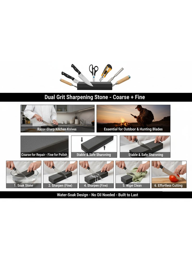 Knife Sharpener Double-Sided Sharpening Stone Kitchen, Hunting, Home Knife Polishing Tool - Image 3