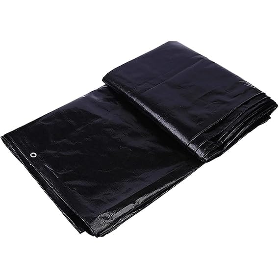 SR TRENDS Heavy-Duty Waterproof Tirpal/Tadpatri/Tarpaulin/Tarp (150 GSM) – UV & Tear Resistant, Reinforced Eyelets, Multi-Purpose Outdoor Cover (Black, 20 X 20 FT) - Image 5