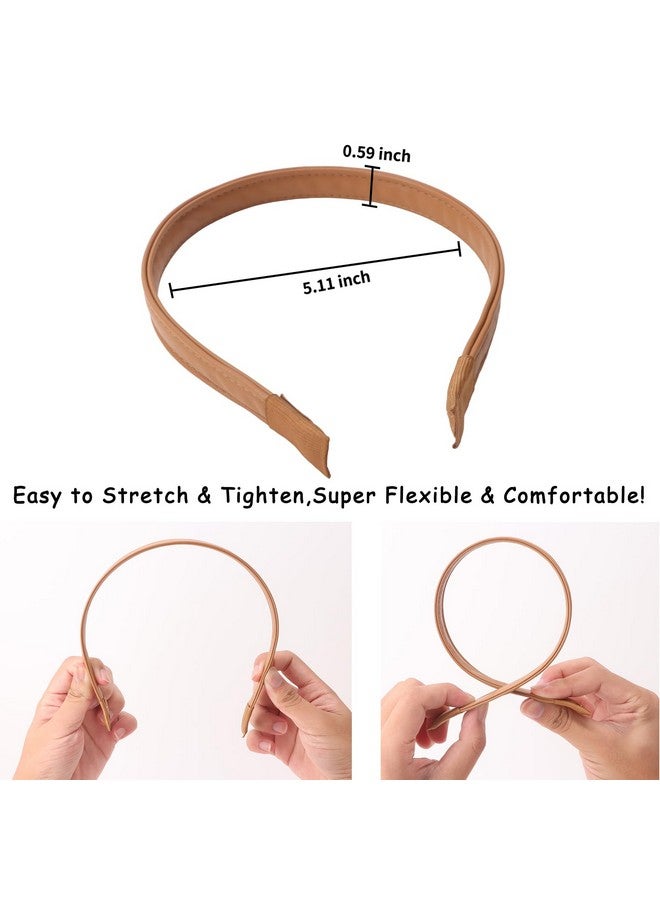 Wecoe 10Pcs Pu Leather Headbands Women 0.6 Inch White Pink Beige Brown Coffee Grey Black Headband Non Slip Fashion Hair Band Valentine'S Day Hair Accessories Women Girls Diademas Para Mujer - Image 4