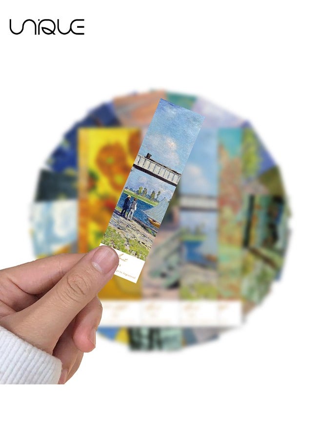 Unique 30 PCS Van Gogh Monet Oil Painting Bookmark, Starry Night Sunflower Famous Painting Abstract Art Bookmark, Retro Aesthetic Art Poster Bookmark Set, For Book Lovers, Students  - Image 4