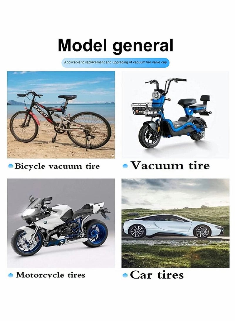 SYOSI Car Tire Valve Cap, 12PCS Blue Fluorescence, Bike Motorcycle Noctilucous Illuminated Valve Cap, Universal Wheel Valve Caps for Car Truck Motorcycles Bike Tires, Need Sunlight to Absorb Energy - Image 4