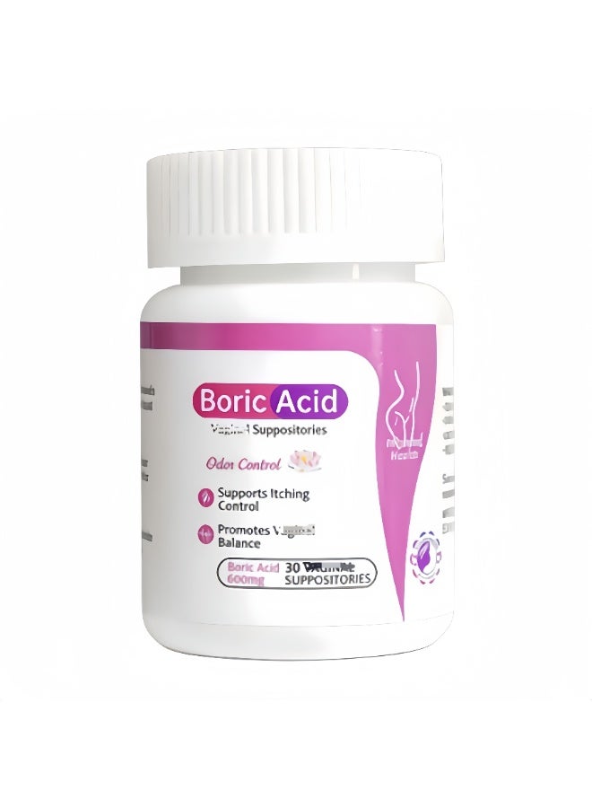 Boric Acid Suppositories 30 Count 600mg Health Support