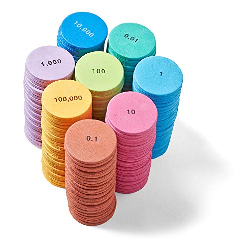 hand2mind Soft Foam Place Value Disks 8 Values, Counting Chips for Kids, Math Counters Kindergarten, Math Teacher Supplies, Base 10 Math Manipulatives for Elementary School (Pack of 200) - Image 5