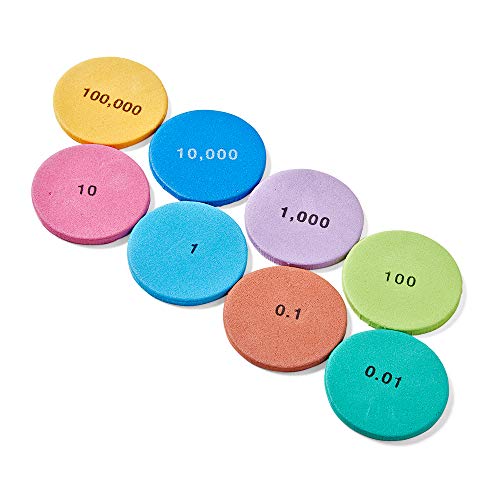 hand2mind Soft Foam Place Value Disks 8 Values, Counting Chips for Kids, Math Counters Kindergarten, Math Teacher Supplies, Base 10 Math Manipulatives for Elementary School (Pack of 200) - Image 4