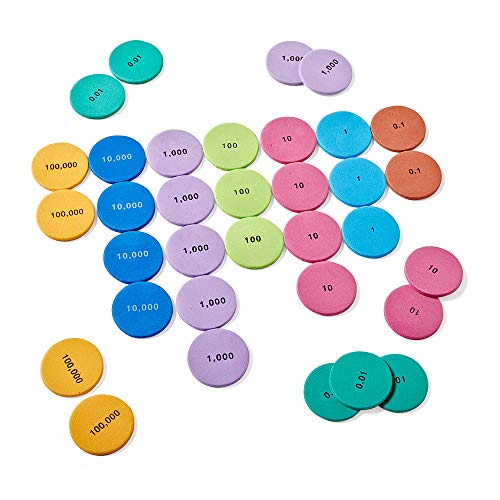 hand2mind Soft Foam Place Value Disks 8 Values, Counting Chips for Kids, Math Counters Kindergarten, Math Teacher Supplies, Base 10 Math Manipulatives for Elementary School (Pack of 200) - Image 3