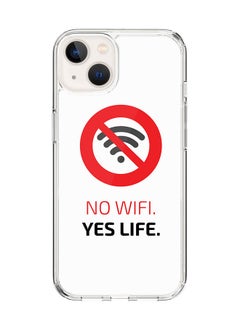 Classic Clear Case for Apple iPhone 14 Hybrid Soft Case Flexible Edges Anti Drop TPU PC Gel Thin Transparent Cover [ Designed for Apple iPhone 14 ] - No Wifi Yes Life Full Print