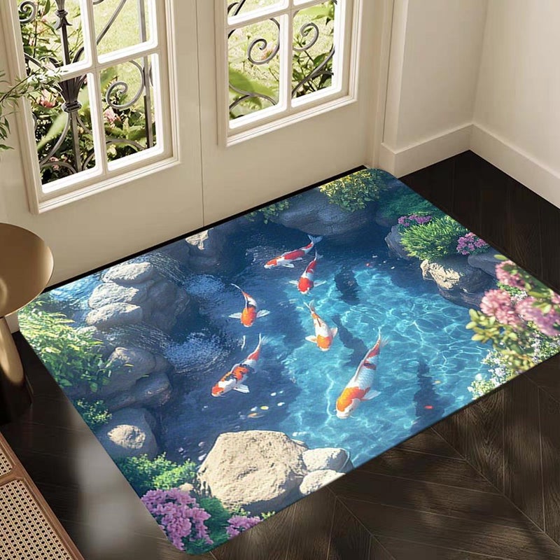 3D visual diatomaceous earth floor mat is stain-resistant, easy to clean, and suitable for home use, bathroom entrances, and is absorbent and non-slip. - Image 4