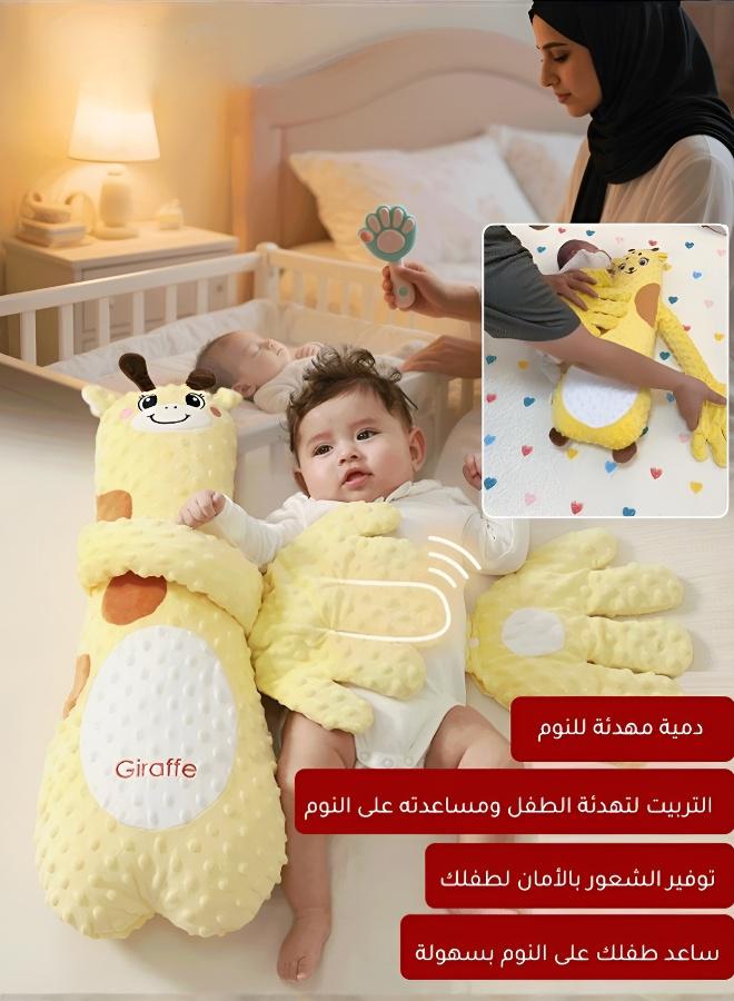 Joudiplay Baby Soothing Wonder, Prevents Startle Reflex During Sleep, Comforting Children's Sleep Pillow with Hand Support, Baby Holding Pillow for Rocking and Pat-to-Sleep, Bean-Filled Pink Rabbit [7A Antibacterial Heat Pad for Warm Tummy, Hugs Both Hands for Sleep], All-Season Use, Suitable for Any Sleeping Position - Image 2