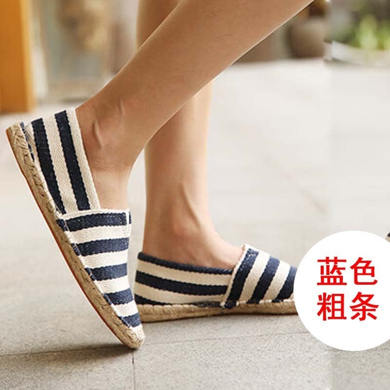 Linen Slip-On Fisherman Shoes for Men and Women - Breathable Woven Casual Canvas Shoes, Round Toe, Flat Heel, Unisex, Spring Summer Fall