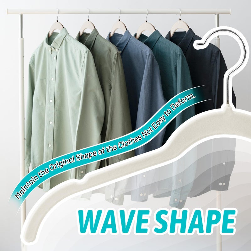 Sishynio Premium Velvet Shirt Hangers 30 Pack, Non-Slip 360Â° Swivel Hook Slim Flocked Coat Hanger, Space Saving Felt Hanger for for Tank Top, Blouses, Strappy Dresses - Image 5
