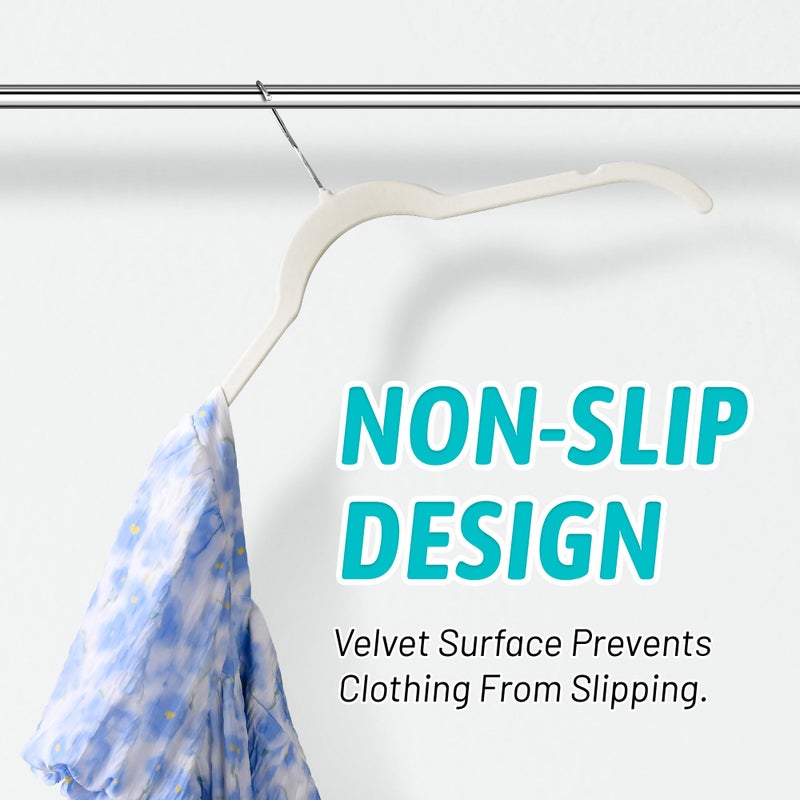 Sishynio Premium Velvet Shirt Hangers 30 Pack, Non-Slip 360Â° Swivel Hook Slim Flocked Coat Hanger, Space Saving Felt Hanger for for Tank Top, Blouses, Strappy Dresses - Image 4