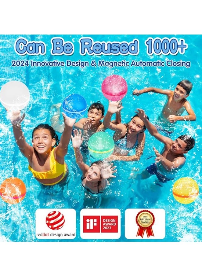 general Magnetic Reusable Water Balloons for Kids: 18 Refillable Water Balloons Quick Fill Self Sealing Water Bomb Toys Summer Party Water Balloon Pool Yard Outdoor Water Play Toys Suitable for children aged 3-12 years - Image 3