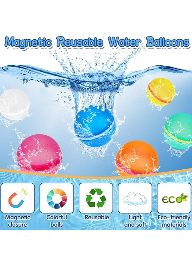 general Magnetic Reusable Water Balloons for Kids: 18 Refillable Water Balloons Quick Fill Self Sealing Water Bomb Toys Summer Party Water Balloon Pool Yard Outdoor Water Play Toys Suitable for children aged 3-12 years - Image 4