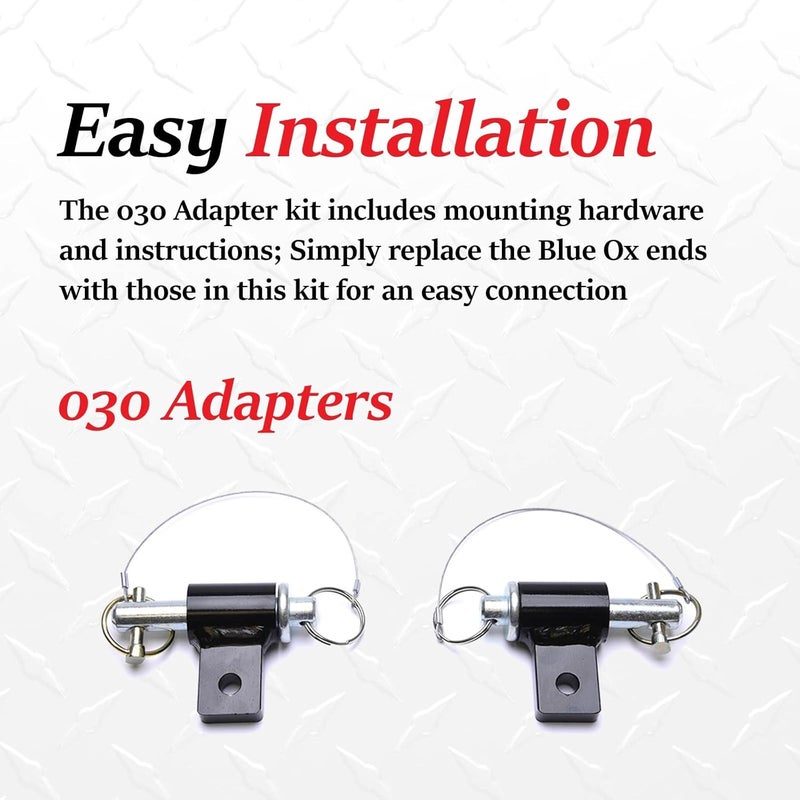 Roadmaster 030 Pair of Steel Blue Ox Tow Bar to RM Baseplate Adapters | Durable Powder-Coated | Direct and Crossbar Compatible | Motorhome Mounted Only | Easy Installation - Image 5