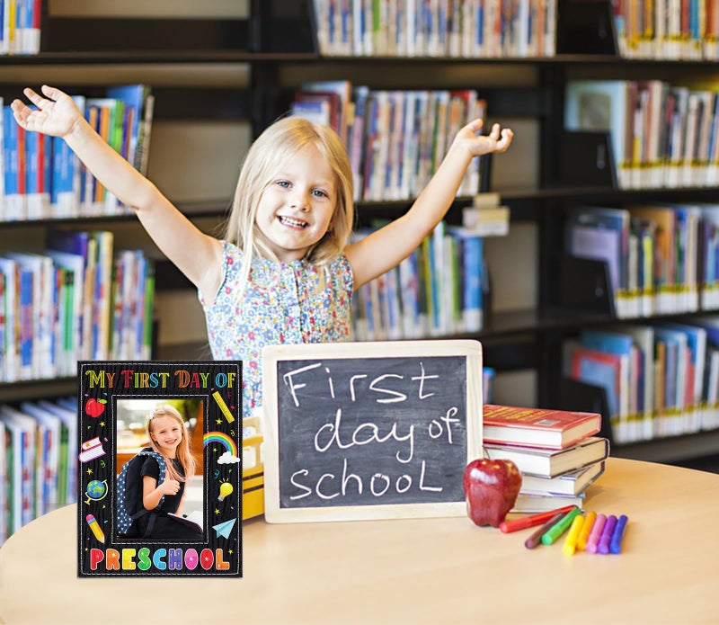 WhatSign WhatSign First Day of School Frame 4x6 - My First Day of Preschool Picture Frame for Kids Girls Boys Back to School First Day of Preschool Frame Gifts  - Image 2