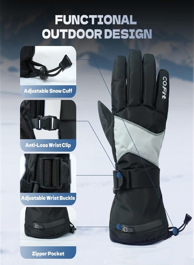 COFIT Ski Gloves for Men and Women, 3M Thinsulate C100 Insulated Winter Gloves Waterproof Windproof Touchscreen Snow Gloves for Skiing, Snowboarding, Hiking & Outdoor Work - Black L - Image 4