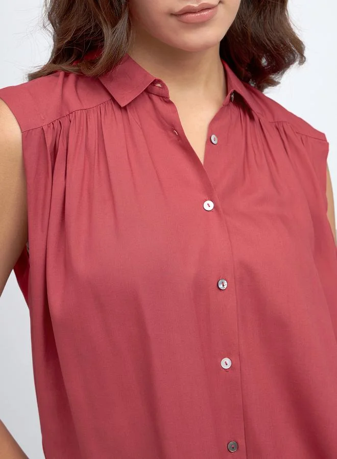 Dennis Lingo Sleeveless Casual Shirt with Buttons by Styli