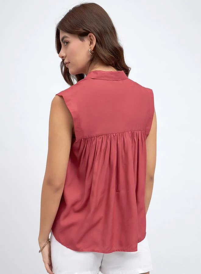 Dennis Lingo Sleeveless Casual Shirt with Buttons by Styli
