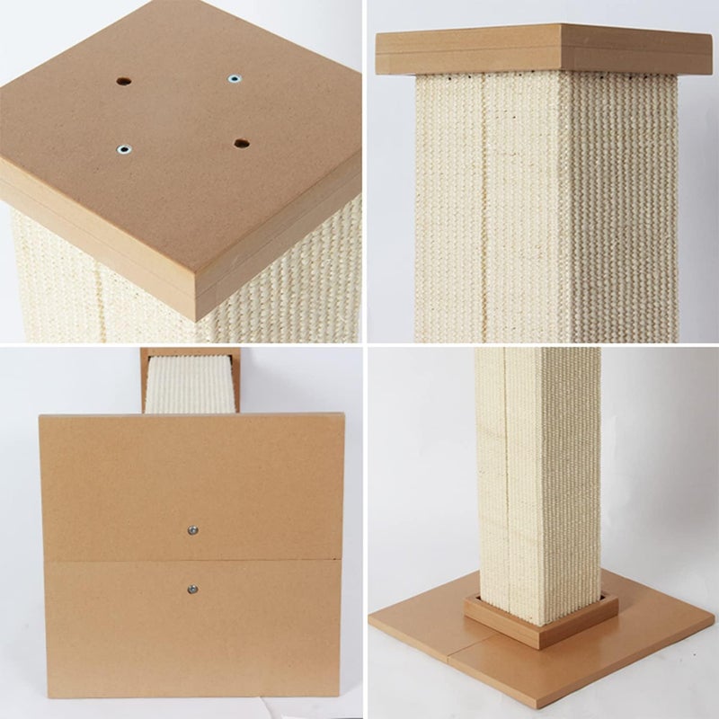 NeoStyle Ultimate 80cm Tall Cat Scratching Post,Cat Scratchers for Indoor Cats,Cuboid Sisal cat scratch column (White) - Image 3