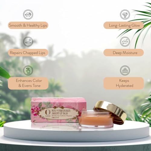 Ohria Ayurveda Rose & Pomegranate Jaggery Lip Balm | Deeply Hydrates, Softens & Reduces Lip Pigmentation| For Dark, Dry & Chapped Lips | All Skin Types - 6gm - Image 4