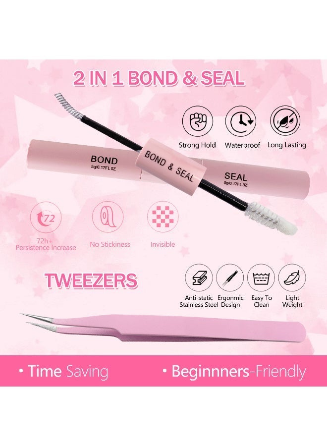 540 قطعة من الرموش الصناعية، مجموعات رموش ناعمة، وصلات رموش صناعية، مجموعات رموش كثيفة على شكل حرف D، رموش فردية، مجموعات رموش رقيقة (30D+40D+50D+60D+80D+100D) - Image 3